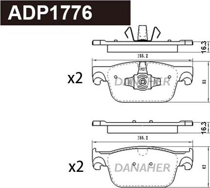 Danaher ADP1776 - Kit pastiglie freno, Freno a disco autozon.pro