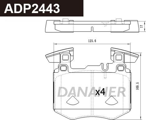 Danaher ADP2443 - Kit pastiglie freno, Freno a disco autozon.pro