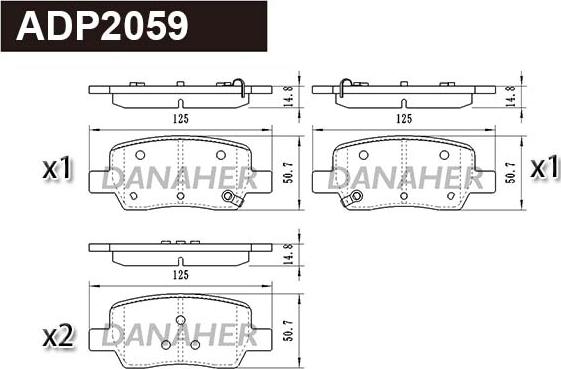 Danaher ADP2059 - Kit pastiglie freno, Freno a disco autozon.pro