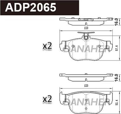 Danaher ADP2065 - Kit pastiglie freno, Freno a disco autozon.pro