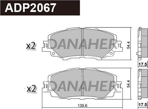 Danaher ADP2067 - Kit pastiglie freno, Freno a disco autozon.pro