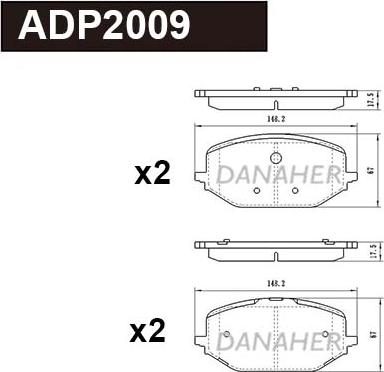 Danaher ADP2009 - Kit pastiglie freno, Freno a disco autozon.pro