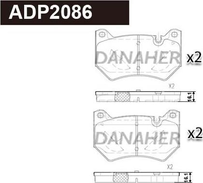 Danaher ADP2086 - Kit pastiglie freno, Freno a disco autozon.pro