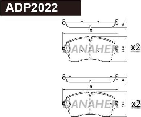 Danaher ADP2022 - Kit pastiglie freno, Freno a disco autozon.pro