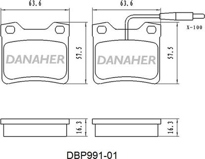 Danaher DBP991-01 - Kit pastiglie freno, Freno a disco autozon.pro