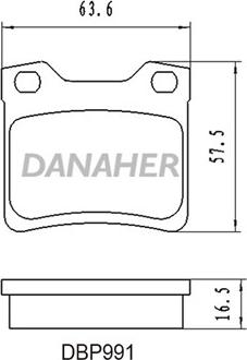 Danaher DBP991 - Kit pastiglie freno, Freno a disco autozon.pro