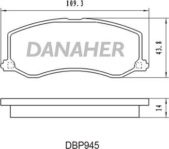 Danaher DBP945 - Kit pastiglie freno, Freno a disco autozon.pro