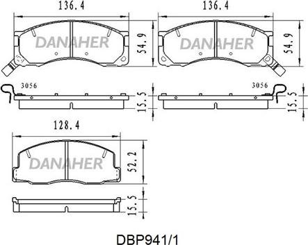 Danaher DBP941/1 - Kit pastiglie freno, Freno a disco autozon.pro