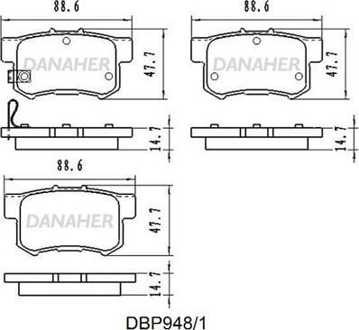 Danaher DBP948/1 - Kit pastiglie freno, Freno a disco autozon.pro