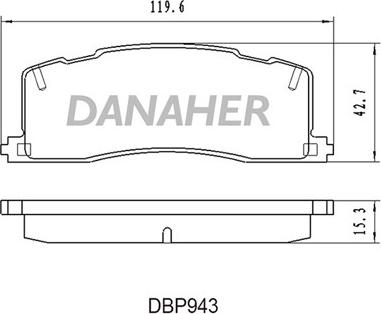 Danaher DBP943 - Kit pastiglie freno, Freno a disco autozon.pro