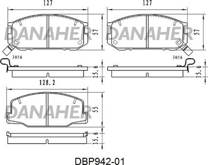 Danaher DBP942-01 - Kit pastiglie freno, Freno a disco autozon.pro