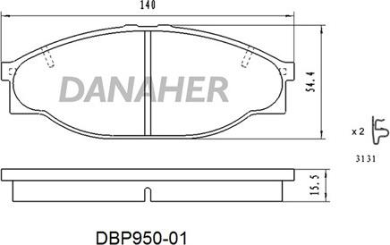 Danaher DBP950-01 - Kit pastiglie freno, Freno a disco autozon.pro