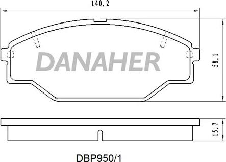 Danaher DBP950/1 - Kit pastiglie freno, Freno a disco autozon.pro