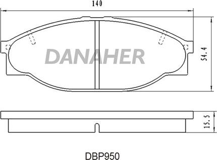 Danaher DBP950 - Kit pastiglie freno, Freno a disco autozon.pro