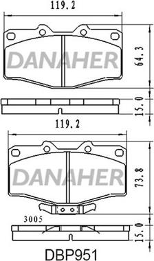 Danaher DBP951 - Kit pastiglie freno, Freno a disco autozon.pro