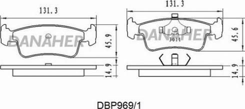 Danaher DBP969/1 - Kit pastiglie freno, Freno a disco autozon.pro