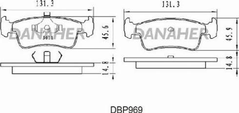 Danaher DBP969 - Kit pastiglie freno, Freno a disco autozon.pro