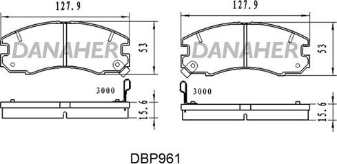 Danaher DBP961 - Kit pastiglie freno, Freno a disco autozon.pro