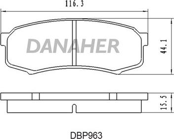 Danaher DBP963 - Kit pastiglie freno, Freno a disco autozon.pro