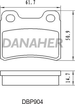 Danaher DBP904 - Kit pastiglie freno, Freno a disco autozon.pro