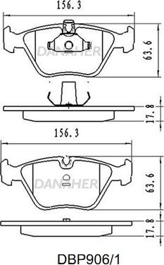 Danaher DBP906/1 - Kit pastiglie freno, Freno a disco autozon.pro