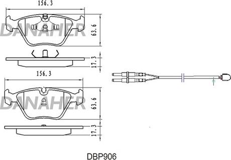 Danaher DBP906 - Kit pastiglie freno, Freno a disco autozon.pro