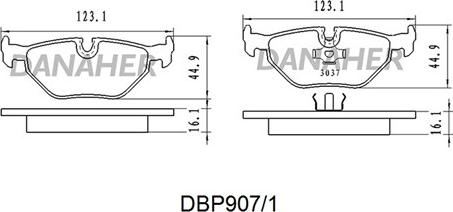 Danaher DBP907/1 - Kit pastiglie freno, Freno a disco autozon.pro