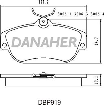 Danaher DBP919 - Kit pastiglie freno, Freno a disco autozon.pro