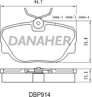 Danaher DBP914 - Kit pastiglie freno, Freno a disco autozon.pro