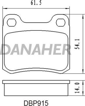 Danaher DBP915 - Kit pastiglie freno, Freno a disco autozon.pro