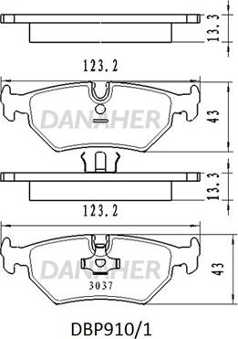 Danaher DBP910/1 - Kit pastiglie freno, Freno a disco autozon.pro