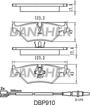 Danaher DBP910 - Kit pastiglie freno, Freno a disco autozon.pro