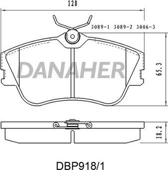 Danaher DBP918/1 - Kit pastiglie freno, Freno a disco autozon.pro