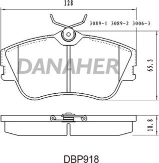 Danaher DBP918 - Kit pastiglie freno, Freno a disco autozon.pro