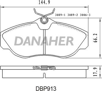 Danaher DBP913 - Kit pastiglie freno, Freno a disco autozon.pro