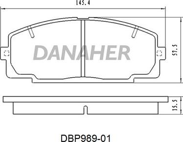 Danaher DBP989-01 - Kit pastiglie freno, Freno a disco autozon.pro