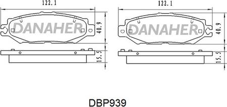 Danaher DBP939 - Kit pastiglie freno, Freno a disco autozon.pro