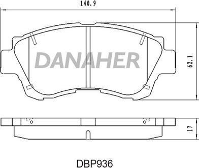 Danaher DBP936 - Kit pastiglie freno, Freno a disco autozon.pro