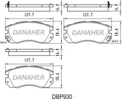 Danaher DBP930 - Kit pastiglie freno, Freno a disco autozon.pro