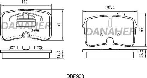 Danaher DBP933 - Kit pastiglie freno, Freno a disco autozon.pro