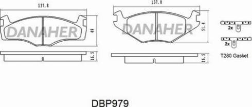 Danaher DBP979 - Kit pastiglie freno, Freno a disco autozon.pro