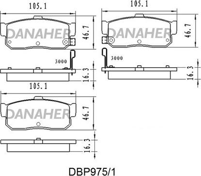 Danaher DBP975/1 - Kit pastiglie freno, Freno a disco autozon.pro