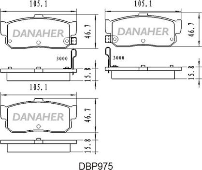 Danaher DBP975 - Kit pastiglie freno, Freno a disco autozon.pro