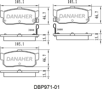 Danaher DBP971-01 - Kit pastiglie freno, Freno a disco autozon.pro