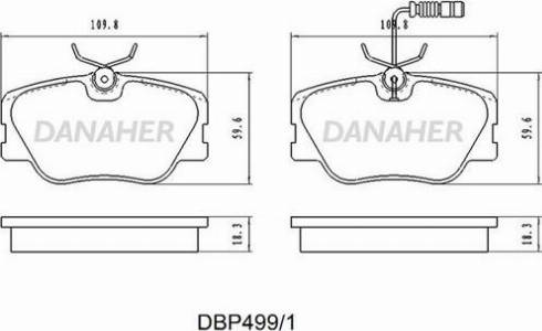 Danaher DBP499/1 - Kit pastiglie freno, Freno a disco autozon.pro