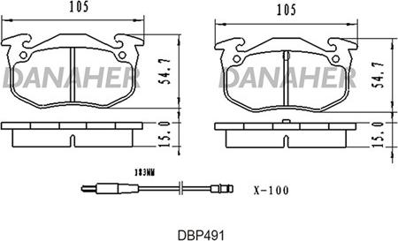 Danaher DBP491 - Kit pastiglie freno, Freno a disco autozon.pro