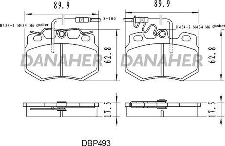 Danaher DBP493 - Kit pastiglie freno, Freno a disco autozon.pro