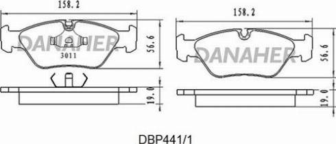 Danaher DBP441/1 - Kit pastiglie freno, Freno a disco autozon.pro