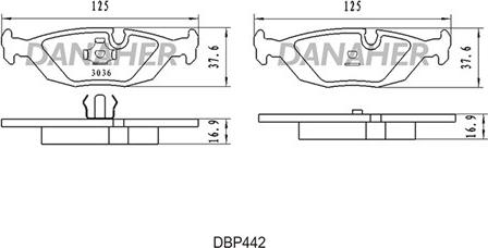 Danaher DBP442 - Kit pastiglie freno, Freno a disco autozon.pro