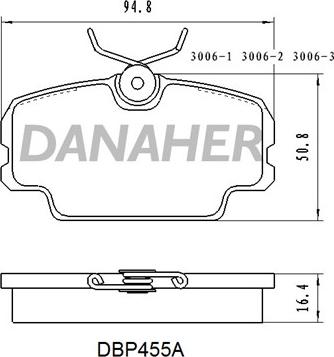 Danaher DBP455A - Kit pastiglie freno, Freno a disco autozon.pro